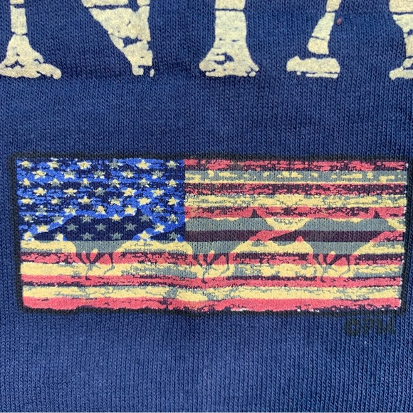 Vintage Virginia City (Nevada) T Shirt Solid Navy Blue With Logo, US Flag, Small - Picture 4 of 11